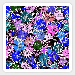 Blue And Pink Flowers Sticker